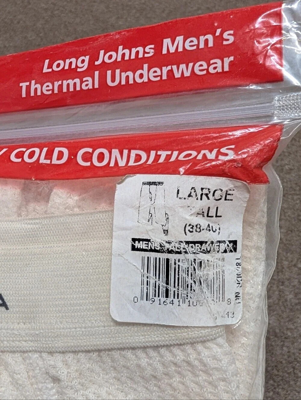 Men's New Traditional Long Johns Thermal Underwear White Large Tall